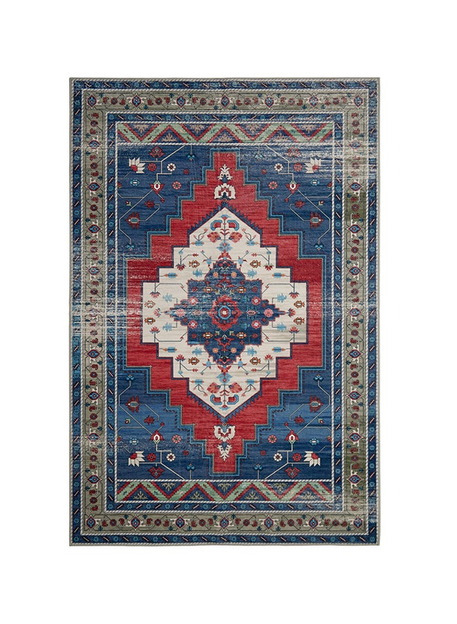 ايست من نون سجادة مضادة للانزلاق - الحجم - 91 × 153 سم - 3x5 قدم | تصميم التراث الملكي | اللون - أزرق داكن | مثالية كسجاد لغرفة المعيشة، غرفة النوم، المكتب، الممرات، المدخل أو الشرفة - Image 1